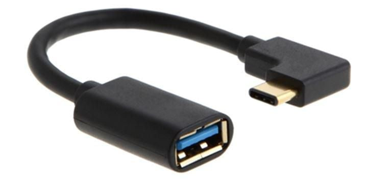 Microconnect USB3.1CAF1.5BH-ANG USB-C zu USB-A Adapter – USB 3.2 Gen 1 (5 Gbit/s), 0,10 m, Schwarz