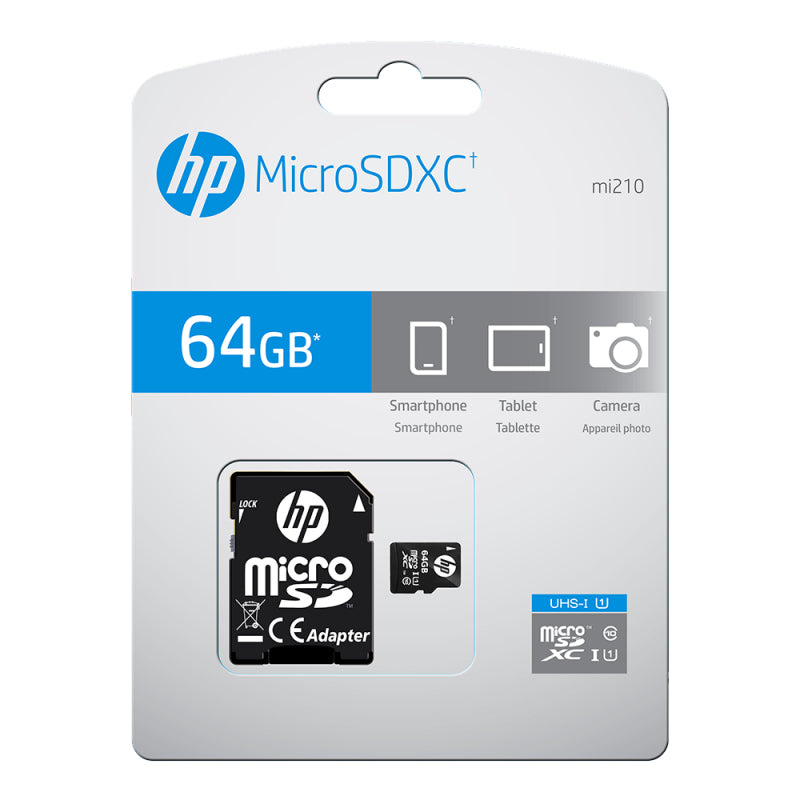 HP MicroSDXC-Karte – 64 GB, Klasse 10 UHS-I, Schwarz
