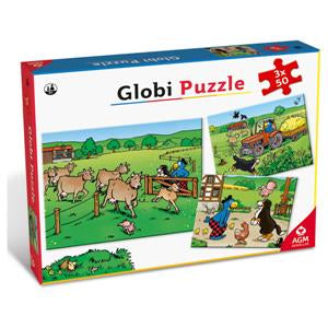 AGM Puzzle Bauernhof – 3×50 Teile – ab 5 J. – Karton – mehrfarbig – CE