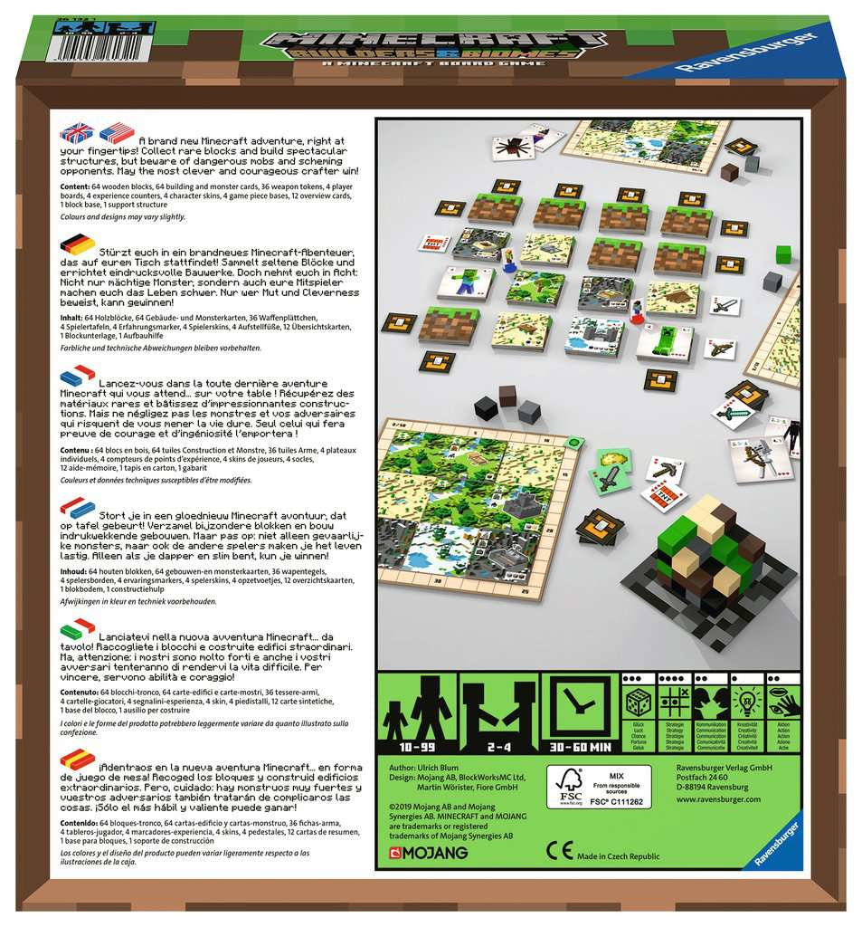 Ravensburger Minecraft – Strategiespiel, 2–4 Spieler, ab 10 Jahren, 30 Min., DE