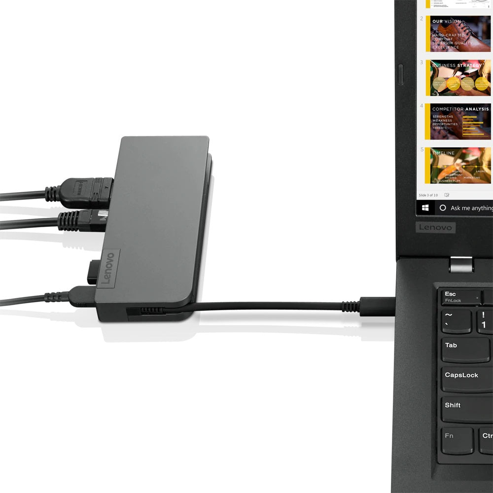 Lenovo 4X90S92381 Dockingstation – USB-C, 1× HDMI, 1× VGA, 2× USB-A, GbE