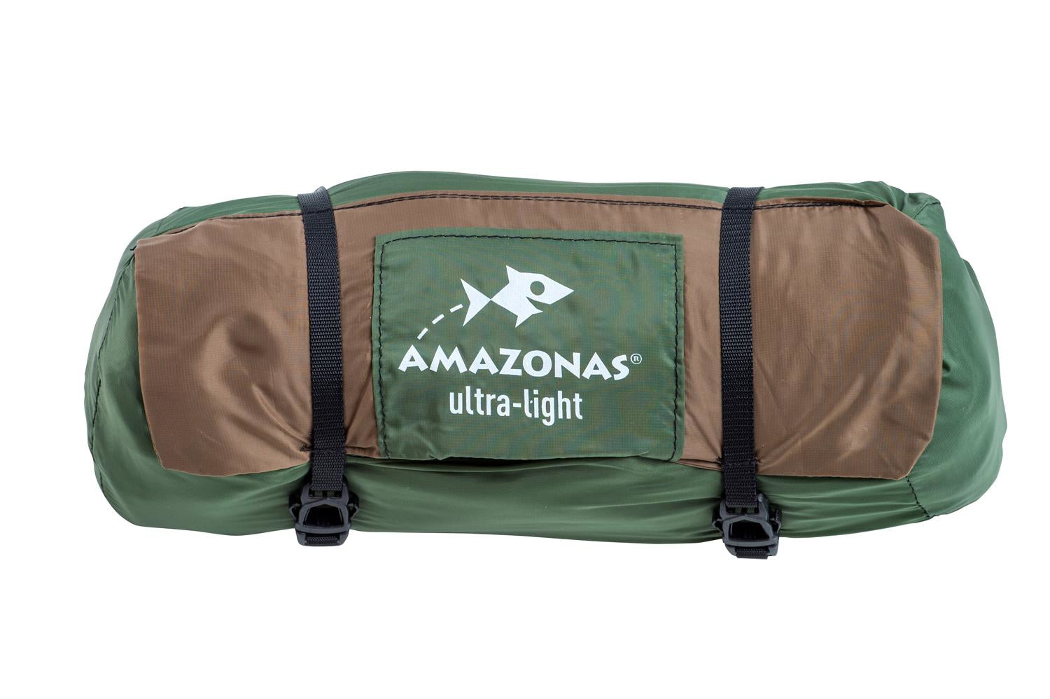AMAZONAS Hängematte Adventure Moskito Thermo – mit Moskitonetz, faltbar – bis 150 kg – 305 × 140 cm – grün