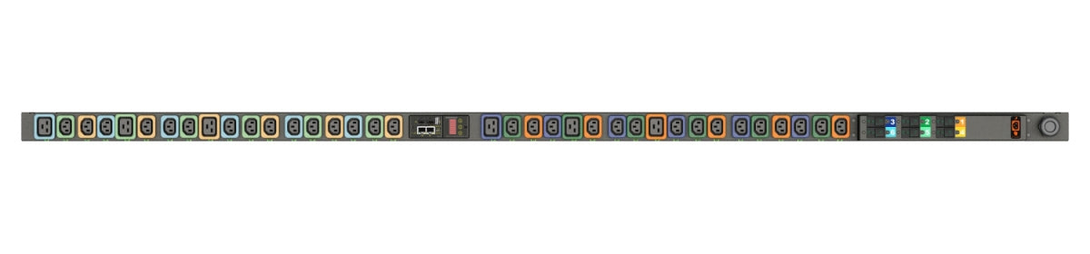 Vertiv MGS3EGW1-36PT63 Rack PDU Geschaltet 36-fach, Dreiphasig 32 A/22 kW – IEC 60309, C13/C19 – 3 m – Schwarz
