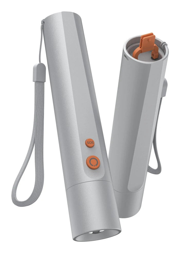 Hama Taschenlampe FL250 – 250 lm, 65 m, 4 Modi (inkl. SOS), 3× AAA, 1300 mAh – Silber