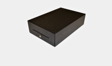 apg Solutions NANO-0067 – Kassenschublade, 6 Scheine/8 Münzen, RJ-11, 275 × 370 × 120 mm, Schwarz