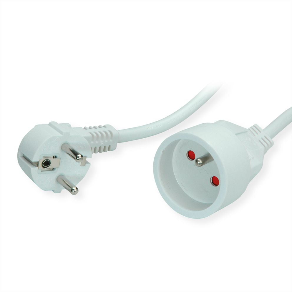 VALUE Verlängerungskabel – Schuko (CEE 7/7)–Schuko (CEE 7/7), 10 m, 3×1,5 mm², H05VV-F, weiss
