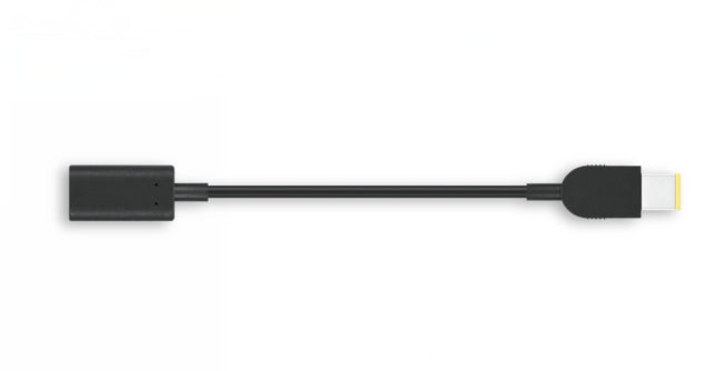 Lenovo 4X90U45346 USB-C zu Slim-tip Adapter – 0,018 m, für ThinkPad/Yoga-Modelle (Auswahl), Schwarz
