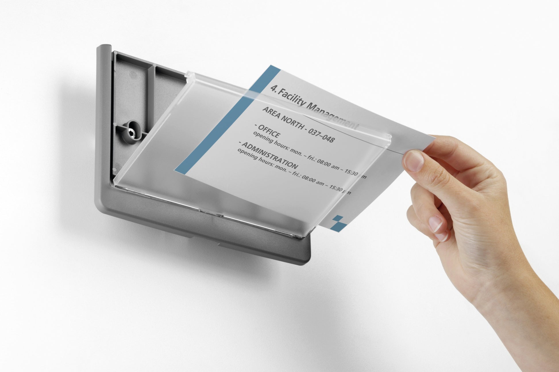 Durable Schilderhalter – für A5 – Querformat – Graphit – Kunststoff – 1 Stk.