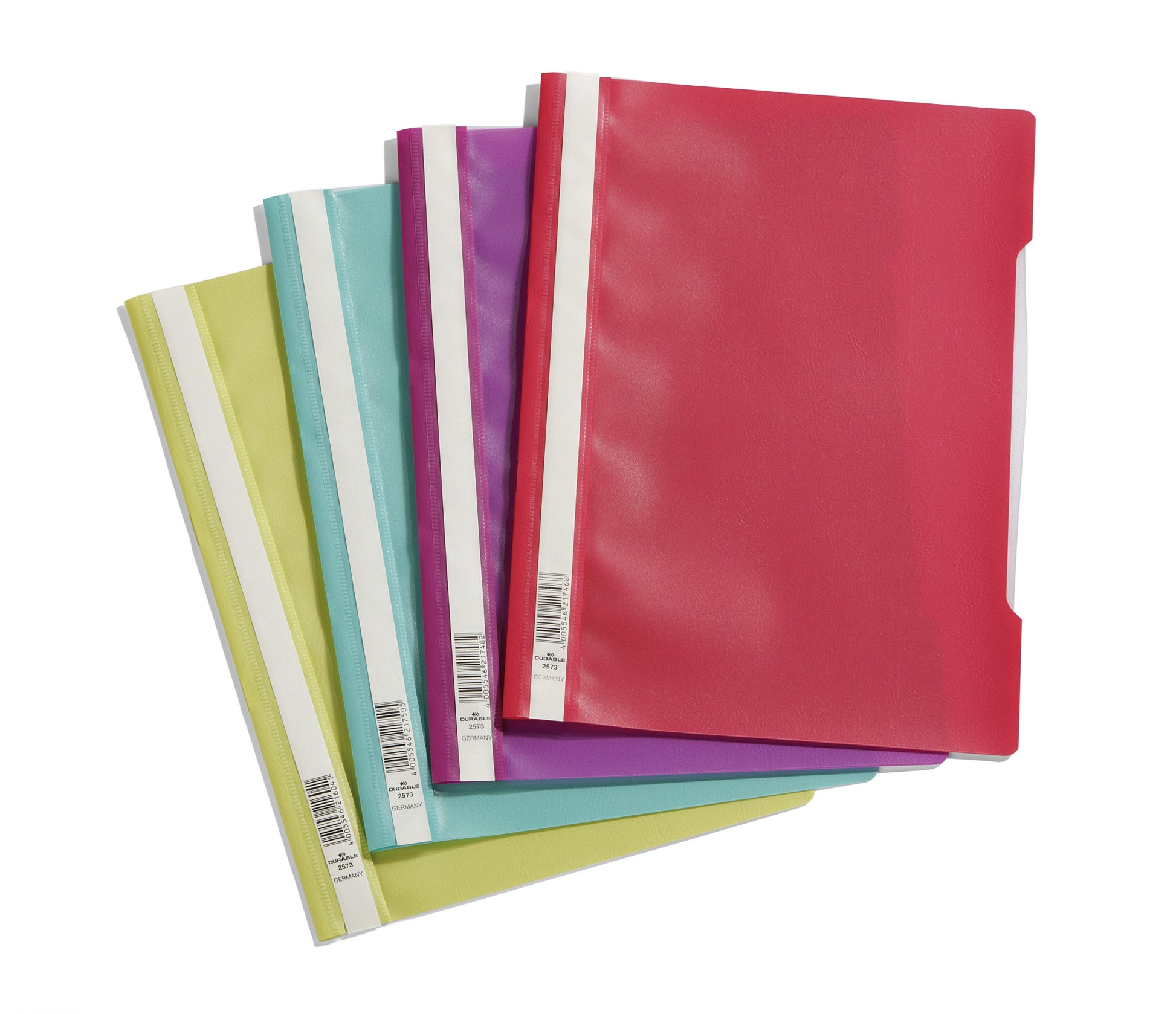 Durable Schnellhefter für A4, Polypropylen (PP), violett/transparent – Beschriftungsstreifen – 50 Stk