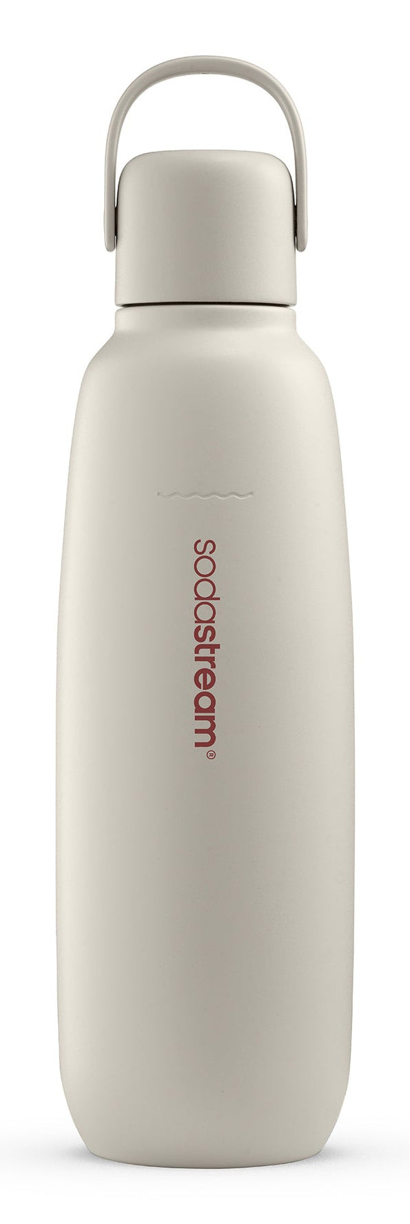 SodaStream Fizz & go COOL Isolierflasche 900 ml – doppelwandig 12 h heiss/12 h kalt, Edelstahl, Sand