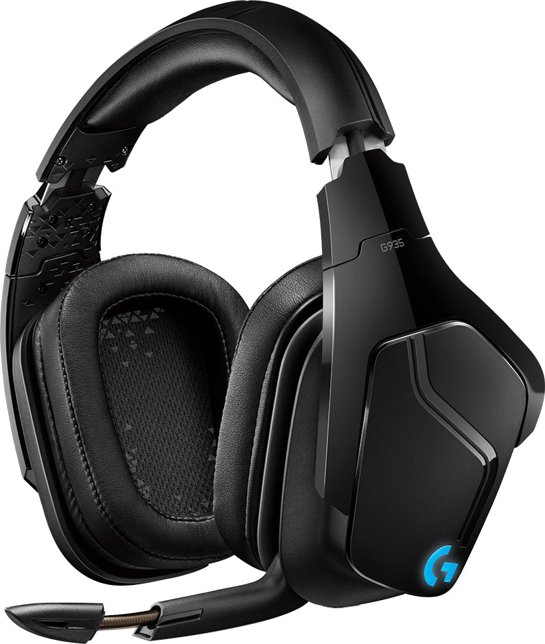 Logitech G G935 Gaming-Headset – Over-Ear, Stereo, Kabel + BT, ANC, mit USB-A-Dongle, Schwarz/Blau