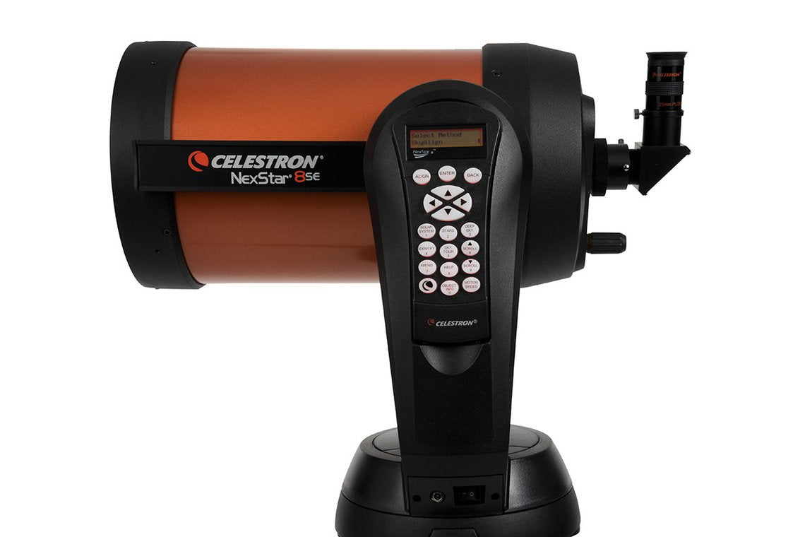 Celestron NexStar 8 SE SCT – Spiegelteleskop, Ø 232 mm, Brennweite 2032 mm, f/10, 480×, Schwarz/Orange