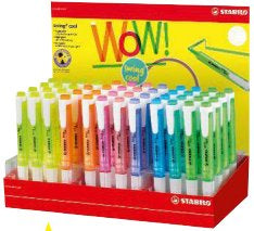 STABILO swing cool Leuchtmarker – 1–4 mm, Keilspitze, 48 Stk., Display
