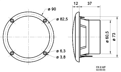 Visaton FR 8 WP – Breitbandtreiber – 8 Ω, 15 W, Einbau, 3,1″, Weiss