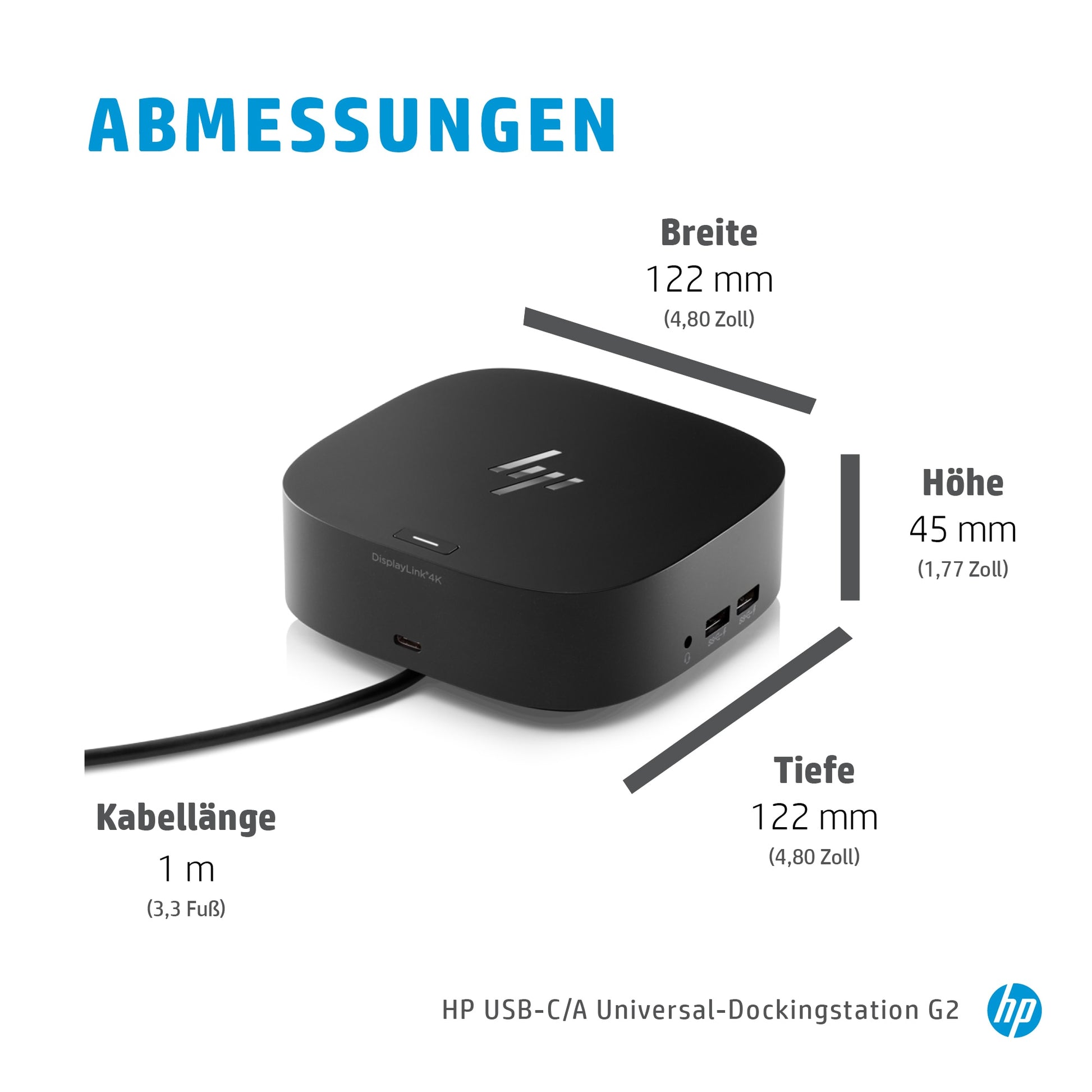 HP G5 Dockingstation – USB-C, 2× DP, 1× HDMI, 4× USB-A, 1× USB-C, 100 W PD, GbE, für Windows/Mac/ChromeOS
