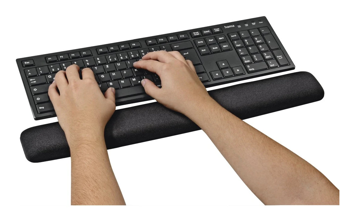 Hama Tastatur-Handgelenkauflage – Ergonomisch – für Tastatur – Memory-Schaum – 493×70×22 mm – Schwarz