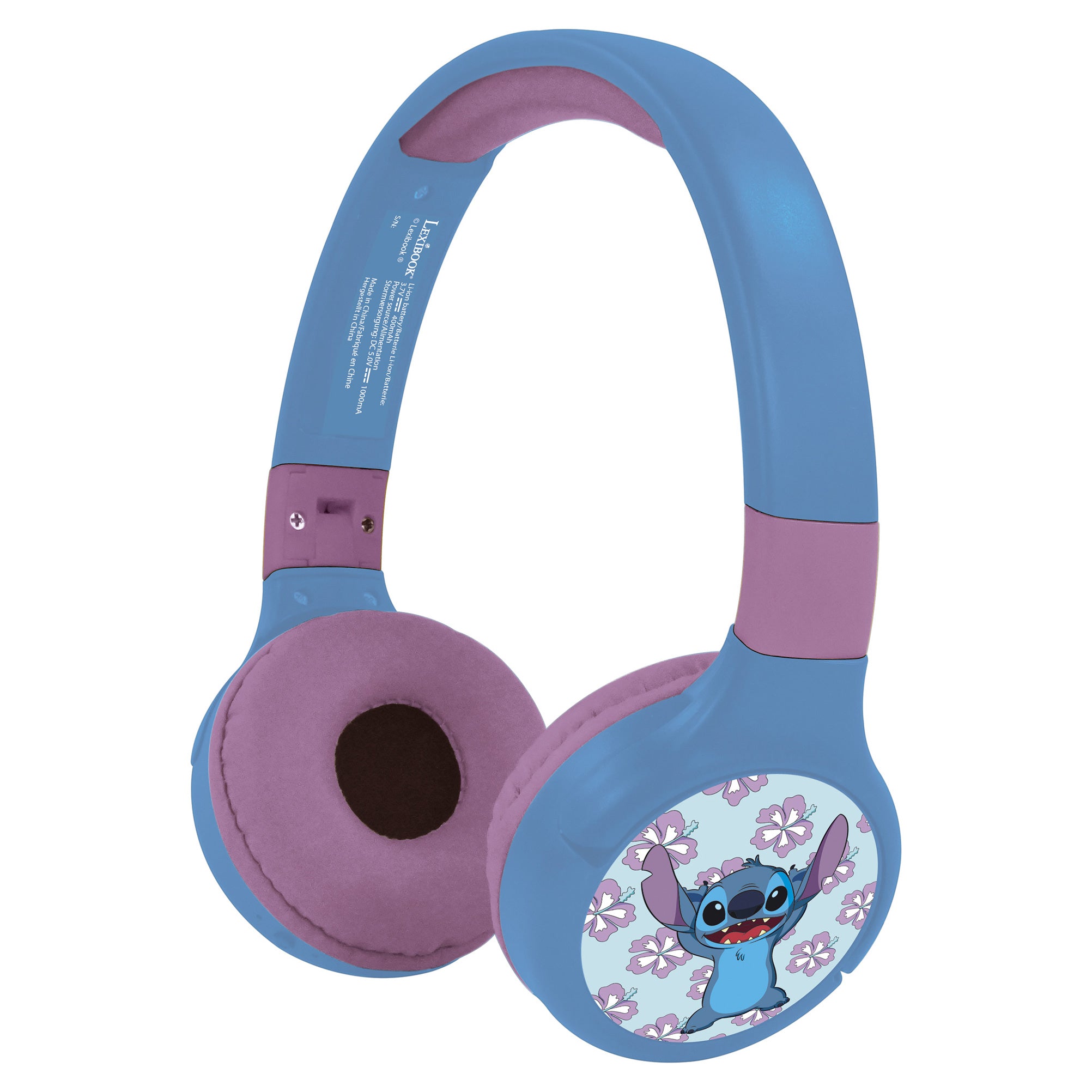 Lexibook HPBT010D Kinderkopfhörer – Over-Ear, Stereo, Kabel + BT, 3,5 mm & USB-C, Blau