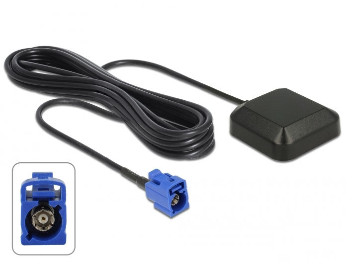 DeLOCK Navilock NL-69AT – GPS/GNSS-Antenne, Autoradio, Kabellänge 3 m, 40,5×38×12 mm, Schwarz