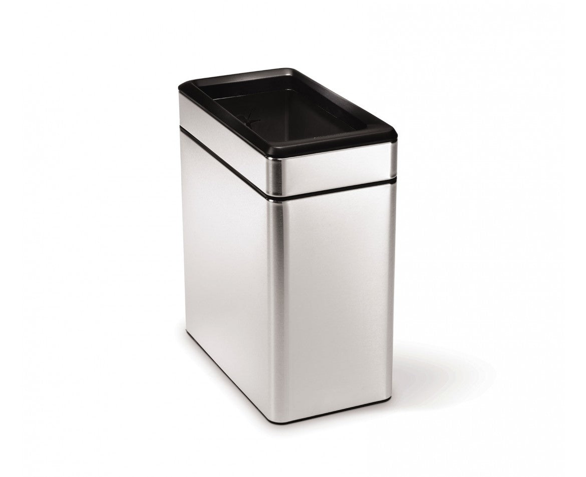 simplehuman Papierkorb – 10 l – Edelstahl – B × H × T 158 × 331 × 288 mm