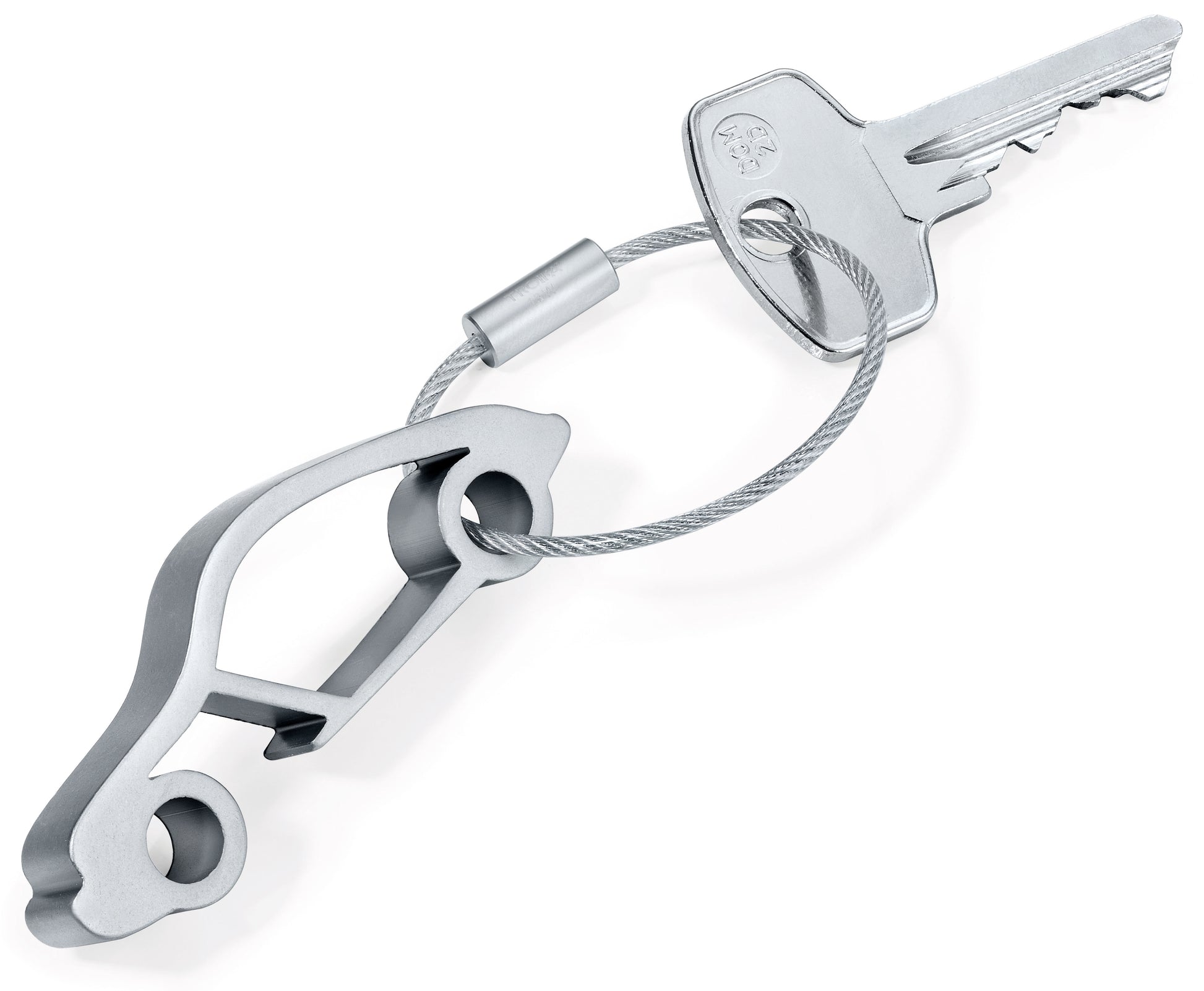 TROIKA Schlüsselanhänger Auto – Aluminium, Silber