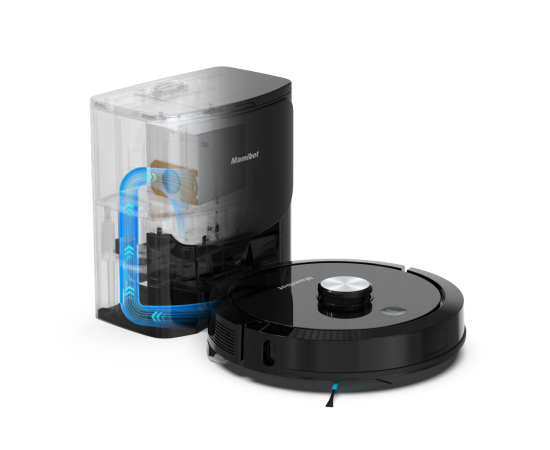 Mamibot Saugroboter ExVac900S mit Absaugstation und Wischfunktion – 4000 Pa, 245 min, Höhe 95 mm