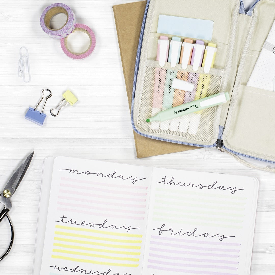 STABILO swing cool Pastel Edition Textmarker Set 6 Farben Pastell – Keilspitze, 1–4 mm