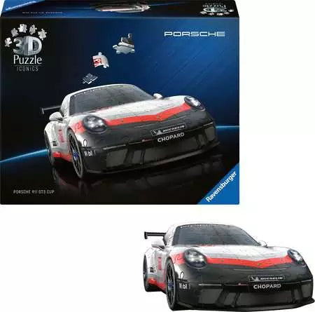 Ravensburger Iconics Porsche 911 GT3 Cup 3D Puzzle – 108 Teile – 25,1×11,1×8 cm – ab 8 Jahren