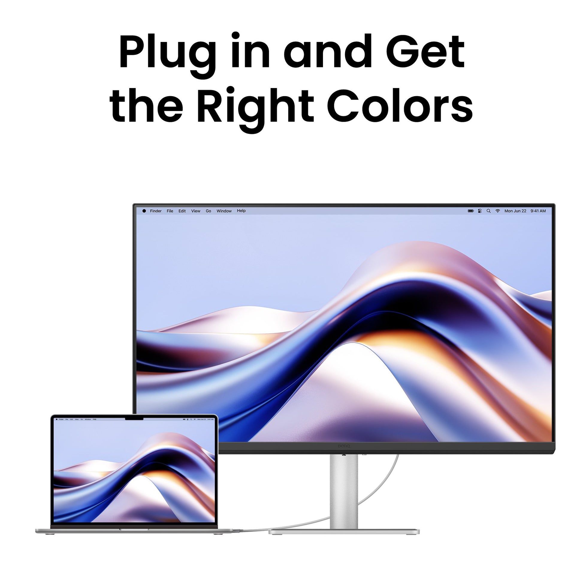 BenQ MA270U – Monitor, 27", 3840 × 2160 (UHD 4K), IPS, 60 Hz, 400 cd/m², USB-C, VESA 100 × 100, Silber