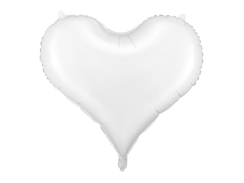 PartyDeco Folienballon Herz – Weiss – 61 × 53 cm – Folie – 1 Stk