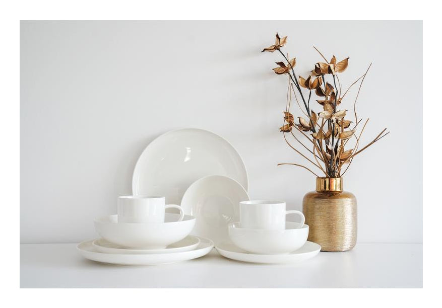 Furber. Furber Teller – 6er Set, Ø 21 cm, Knochenporzellan, Weiss, spülmaschinenfest
