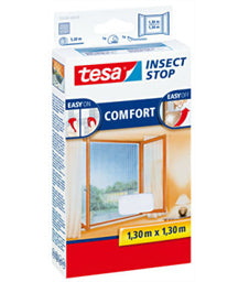 tesa Fliegengitter, faltbar – für Fenster – 130 × 130 cm – weiss