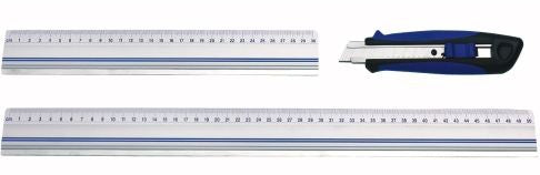 Wedo Wandtafel-Lineal 50 cm – Aluminium, silber, mit Stahl-Schneidekante, rutschfest
