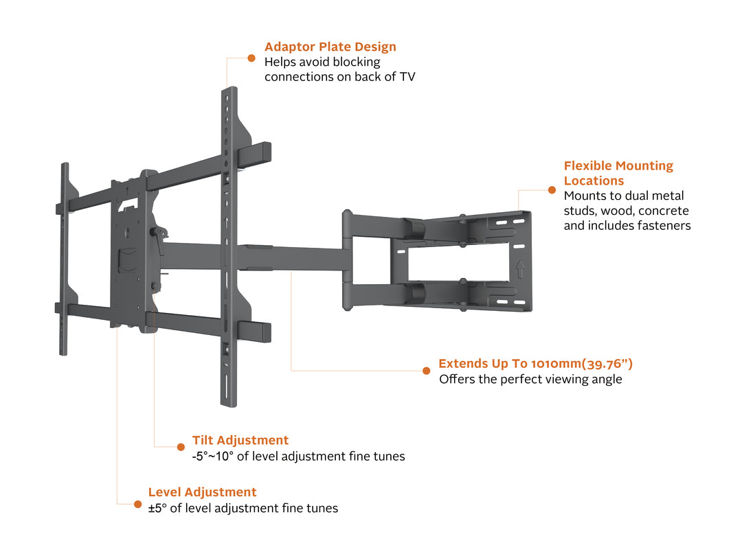 Multibrackets 6539 – Wandhalterung, neigbar, für 60", VESA 300×300, bis 40 kg, schwarz