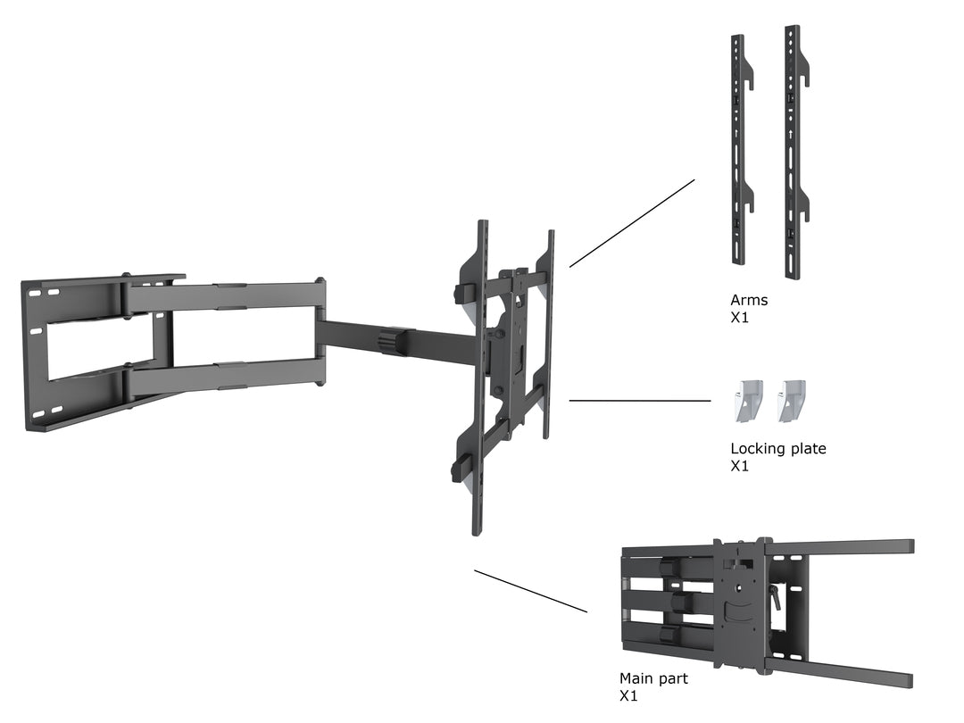 Multibrackets 6539 – Wandhalterung, neigbar, für 60", VESA 300×300, bis 40 kg, schwarz