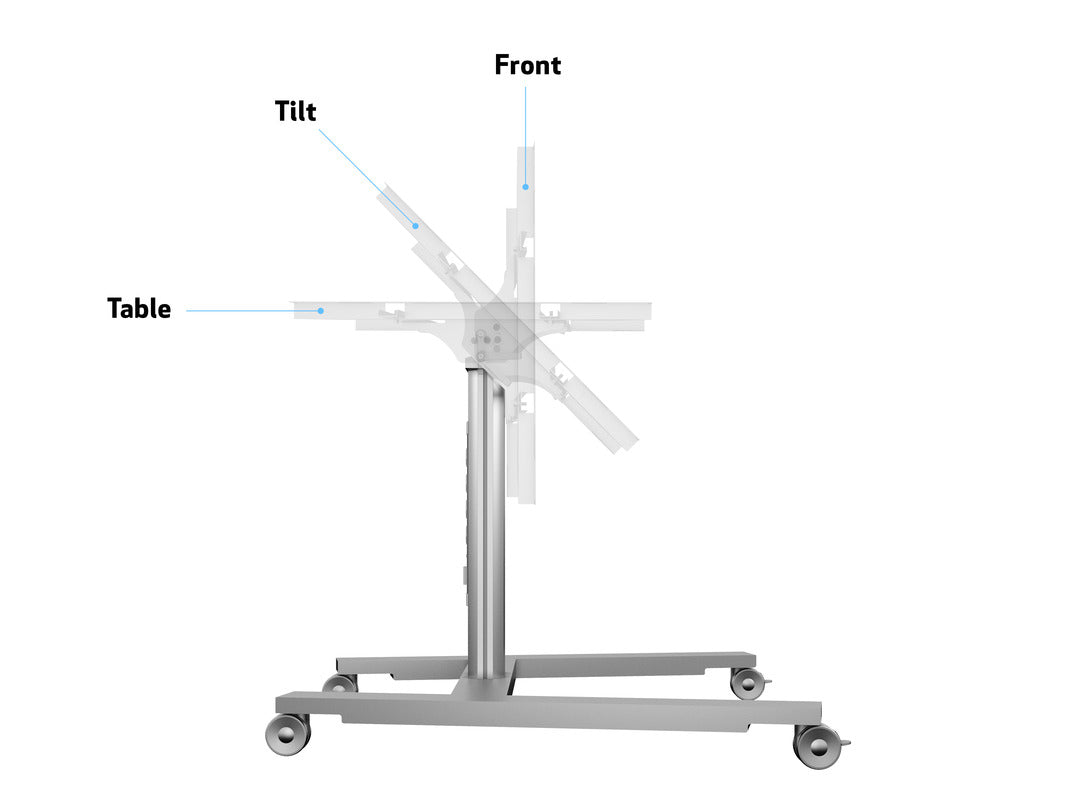 Multibrackets 80 HD – neigbarer Displayständer für 44", VESA 100×400, bis 60 kg, silber