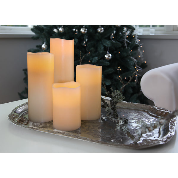 Star Trading LED-Kerze – Ø 10 × 15 cm – Wachs, Elfenbein