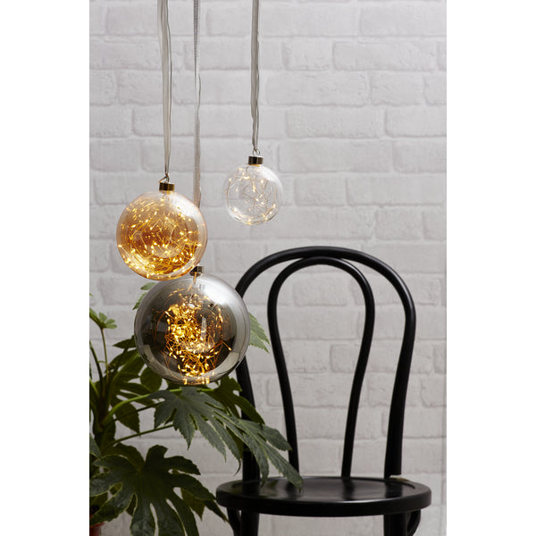 Star Trading Dekolicht – Ø 15 × 16 cm, 0,48 W, 1800 K, Bernstein, hängend, Kabellänge 3 m, Glas, 40 LEDs
