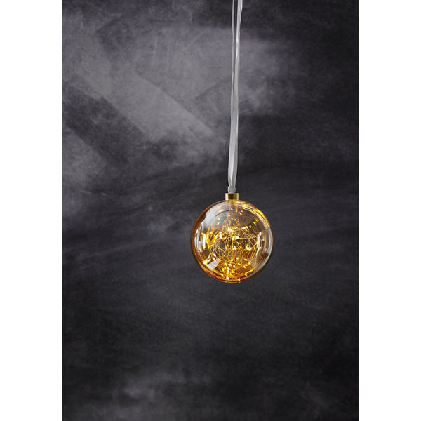 Star Trading Dekolicht – Ø 15 × 16 cm, 0,48 W, 1800 K, Bernstein, hängend, Kabellänge 3 m, Glas, 40 LEDs