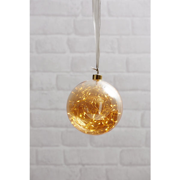 Star Trading Dekolicht – Ø 15 × 16 cm, 0,48 W, 1800 K, Bernstein, hängend, Kabellänge 3 m, Glas, 40 LEDs