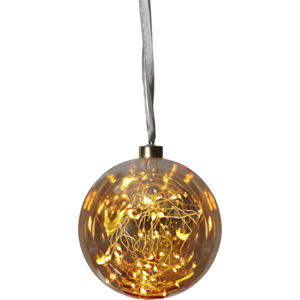 Star Trading Dekolicht – Ø 15 × 16 cm, 0,48 W, 1800 K, Bernstein, hängend, Kabellänge 3 m, Glas, 40 LEDs