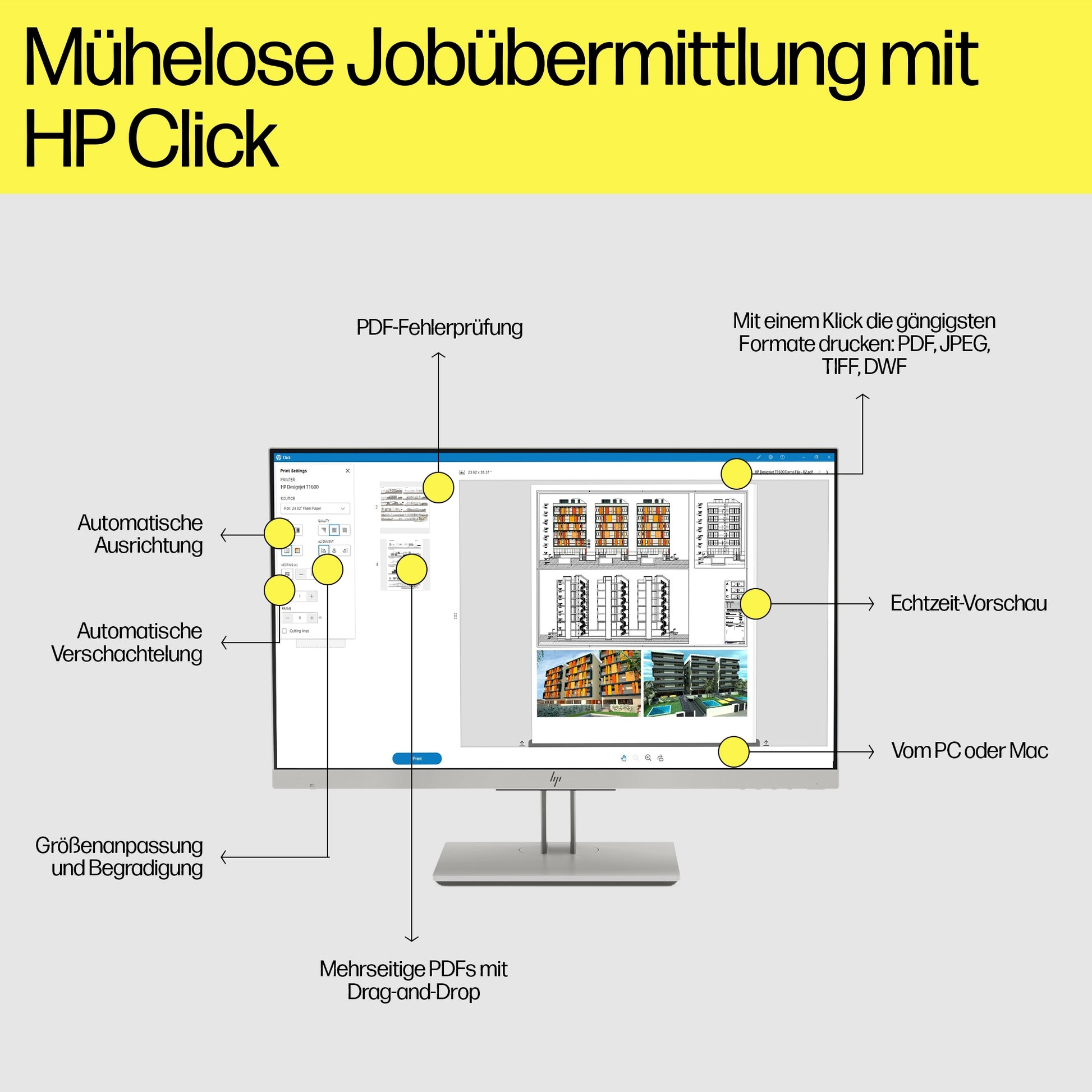 HP DesignJet T2600PS – Grossformat Tintenstrahl-MFP 36", 3-in-1