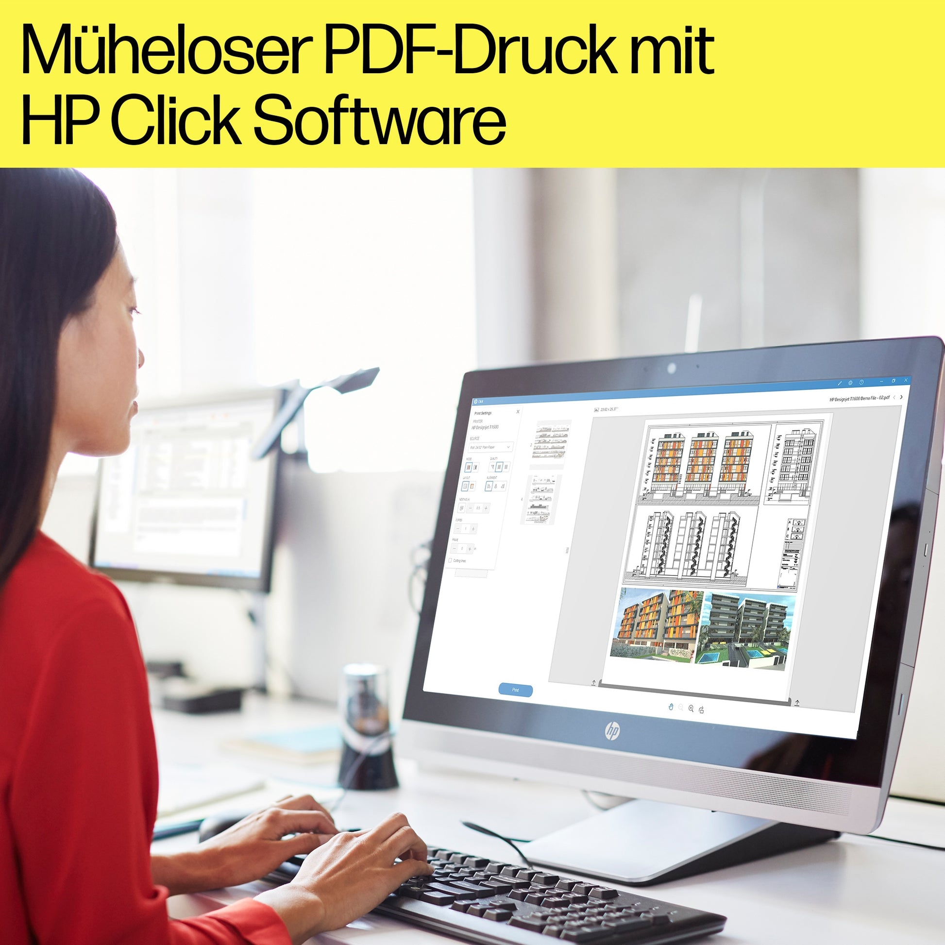 HP DesignJet T1600dr – Grossformatdrucker, 36", PostScript, Dual-Rolle
