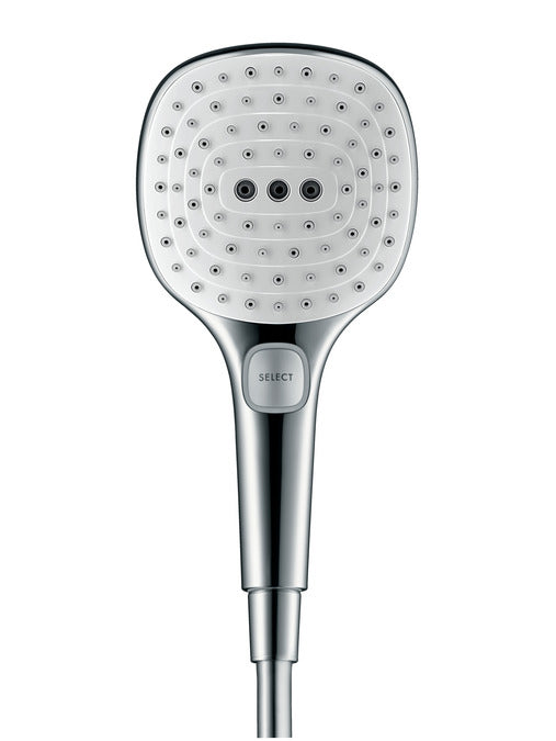 Hansgrohe Raindance Select E Handbrause – Ø12,2 cm, Kunststoff/Chrom, 3 Strahlarten