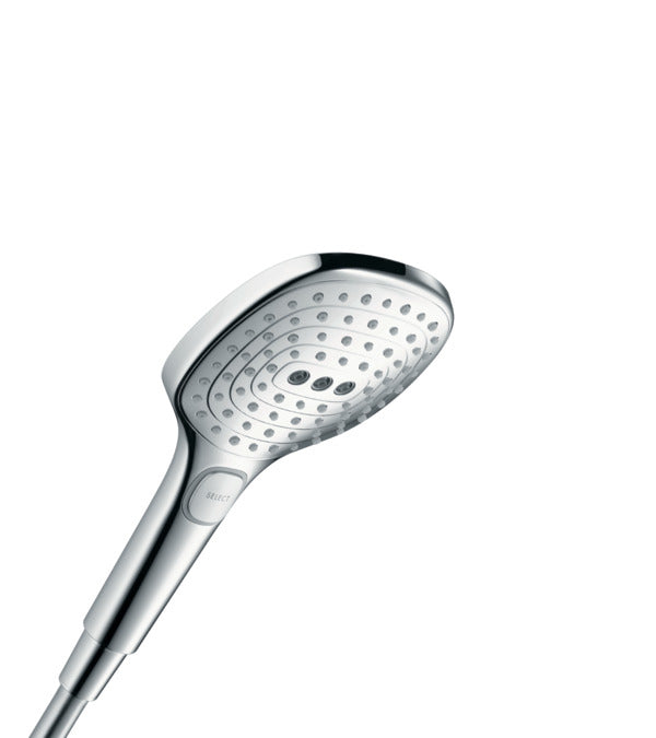 Hansgrohe Raindance Select E Handbrause – Ø12,2 cm, Kunststoff/Chrom, 3 Strahlarten