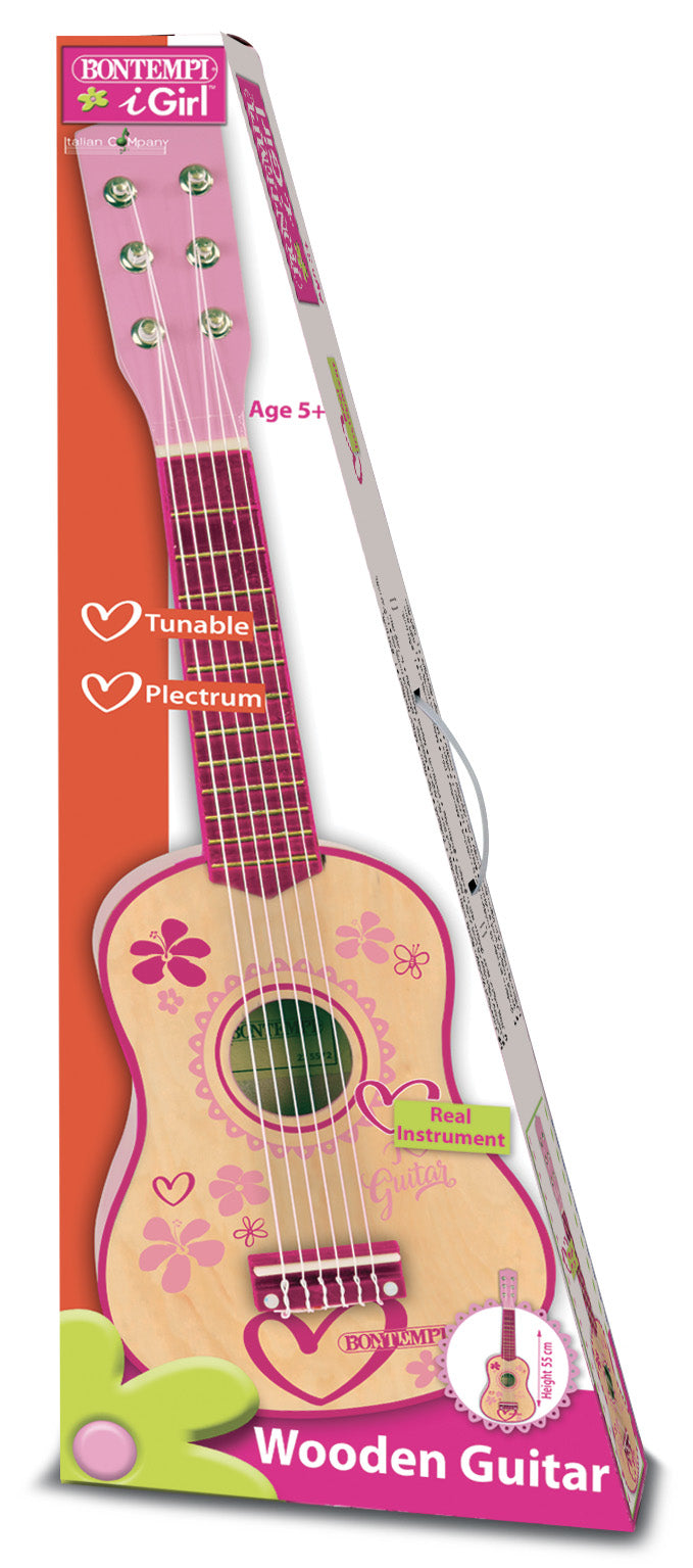Bontempi Gitarre – 55 cm – ab 3 Jahren – Holz – Pink