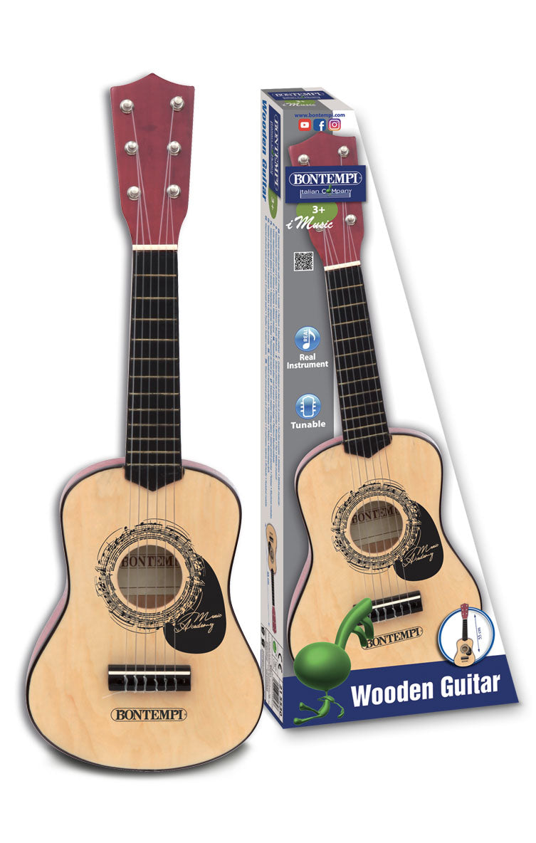 Bontempi Gitarre 6 Saiten – 55 cm – Holz – schwarz – ab 3 Jahren