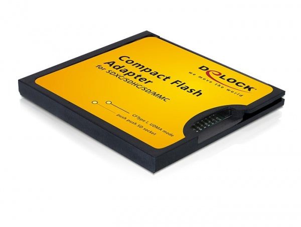 DeLOCK 61796 CF-Adapter Typ II – CompactFlash zu SD/SDHC/SDXC, Bauhöhe 5 mm, Schwarz