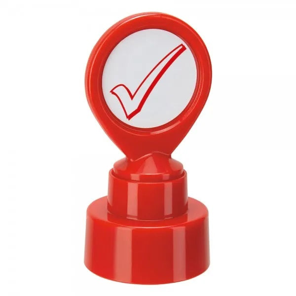 Colop Motivations-Stempel – Selbstfärbender Motivstempel, Motiv Häkchen – Ø 22 mm – Rot