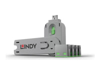 Lindy USB-Schloss 4er-Set + 1 Schlüssel – Grün