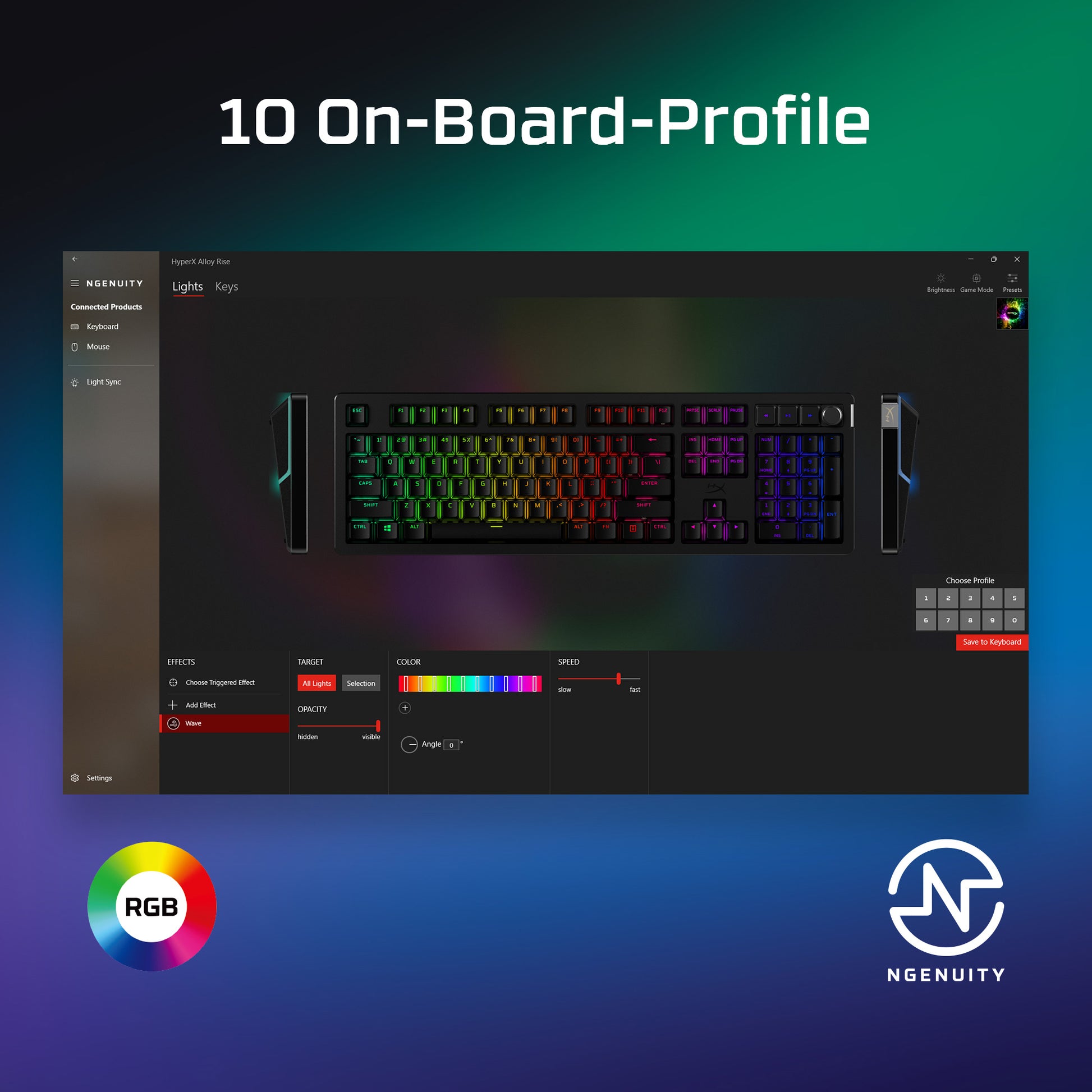HyperX Alloy Rise – Gaming-Tastatur – mechanisch, USB, RGB – für PC, PlayStation & Xbox
